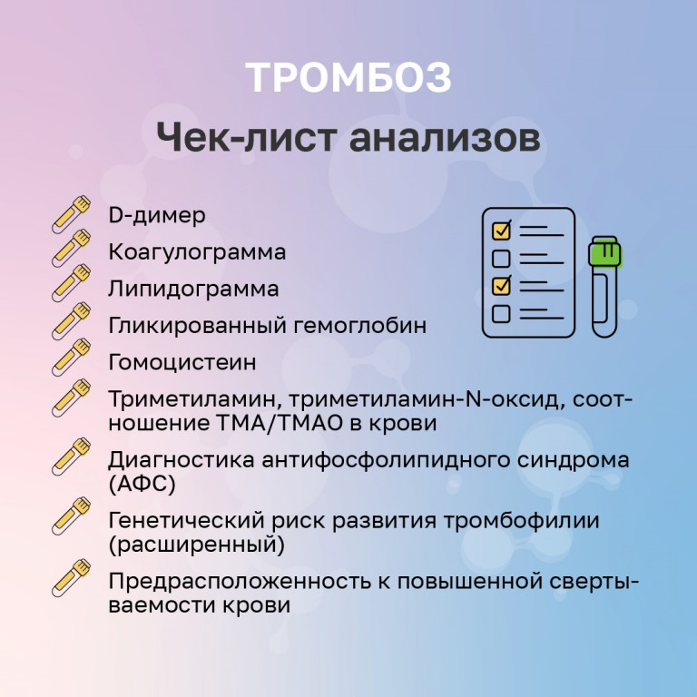 Анализы на тромбоз